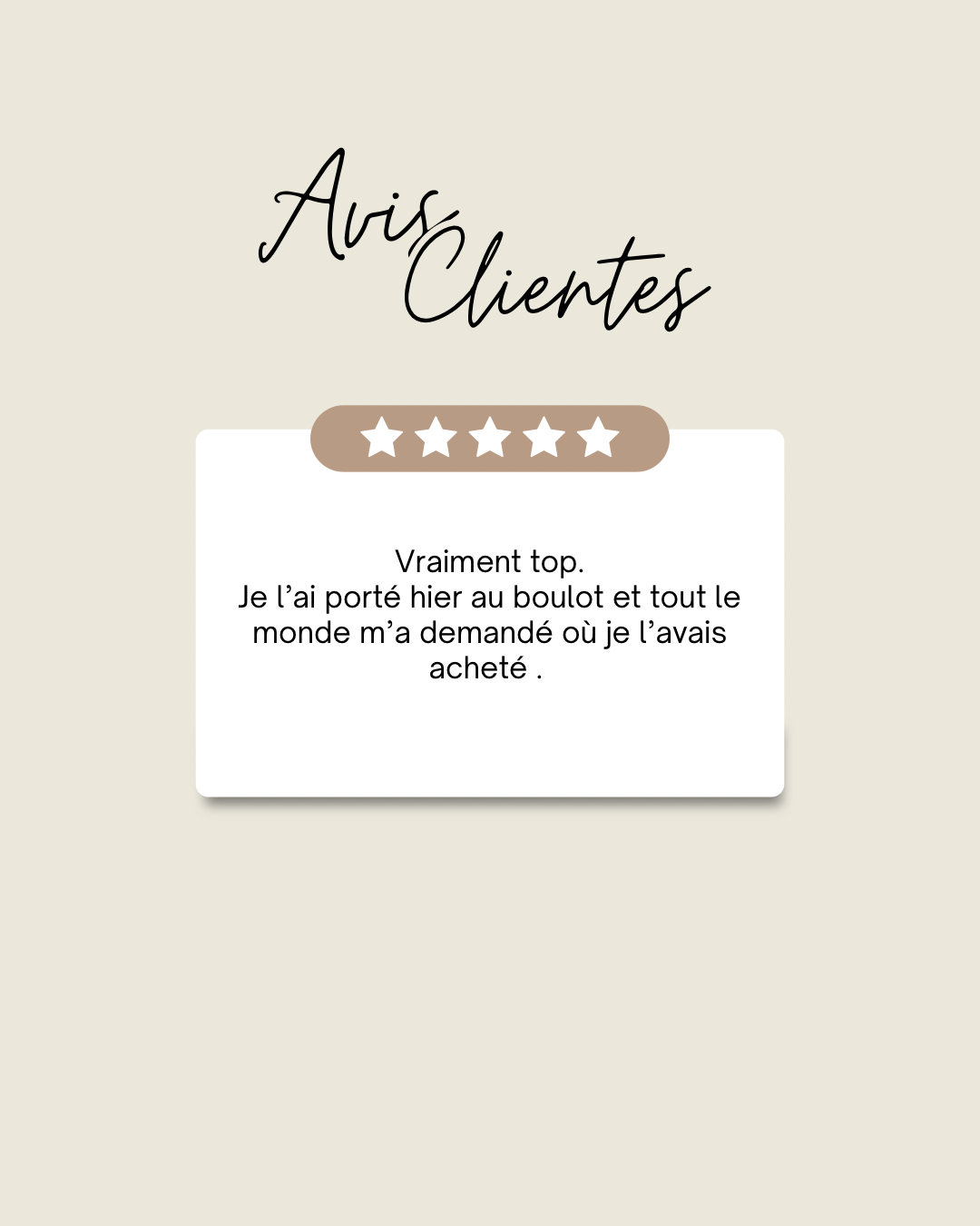 Post Instagram Témoignages Avis Client Beige Blanc Marron - 6
